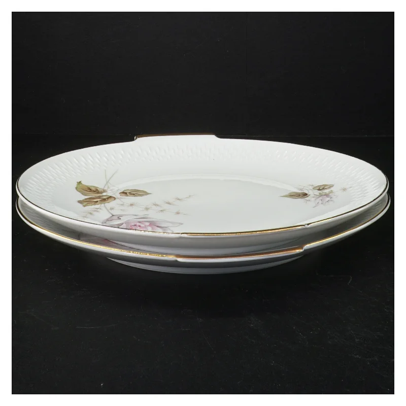 Porcelæns fade x 2 med rosendekoration fra Edelstein (str. 30 cm)