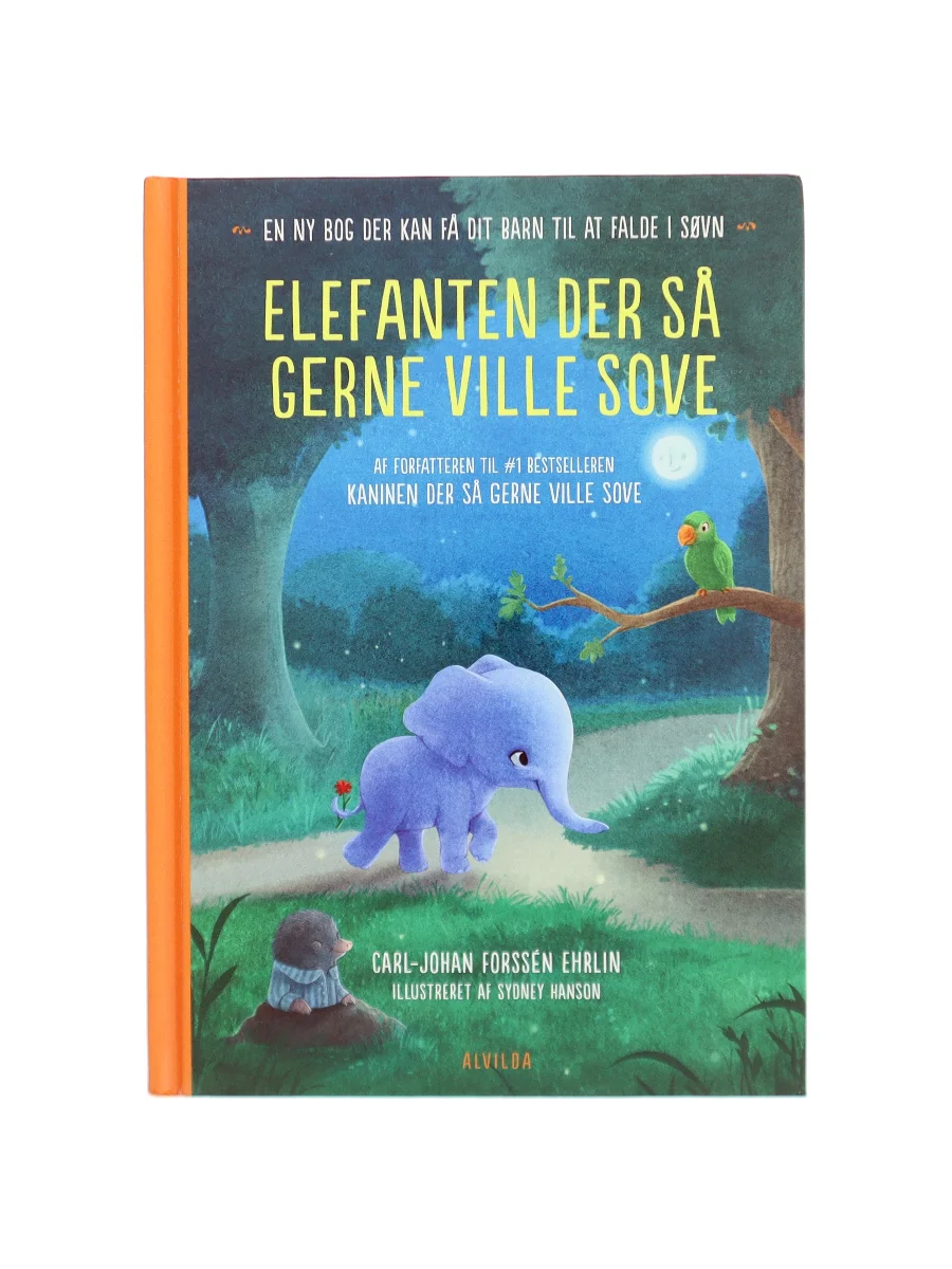 Forsiden af Elefanten der så gerne ville sove (The Little Elephant Who Wants to Fall Asleep) af Carl-Johan Forssén Ehrlin