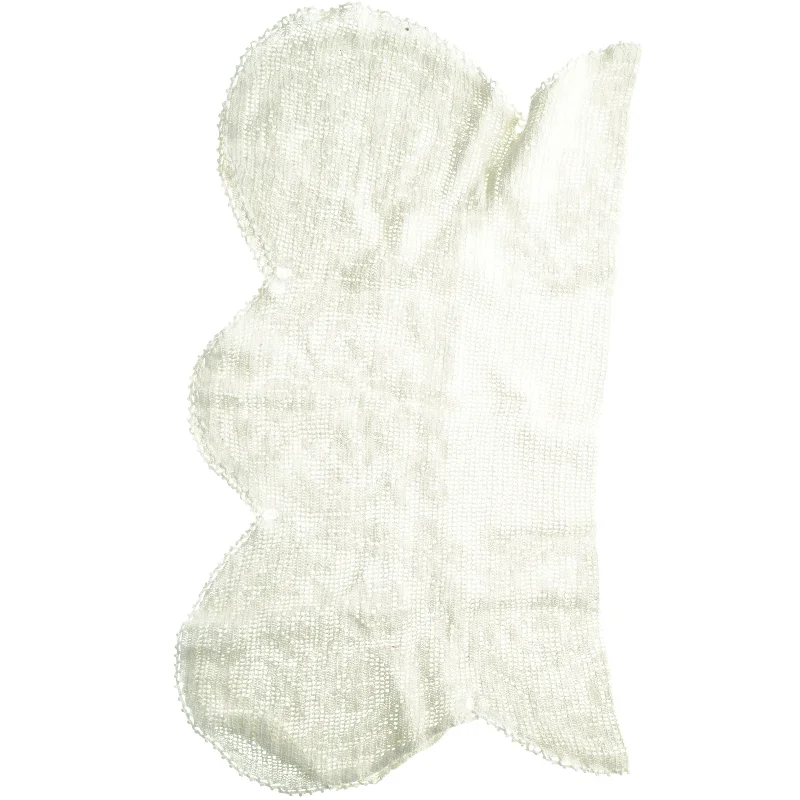 Håndstrikket tæppe (str. 90 x 86 cm)