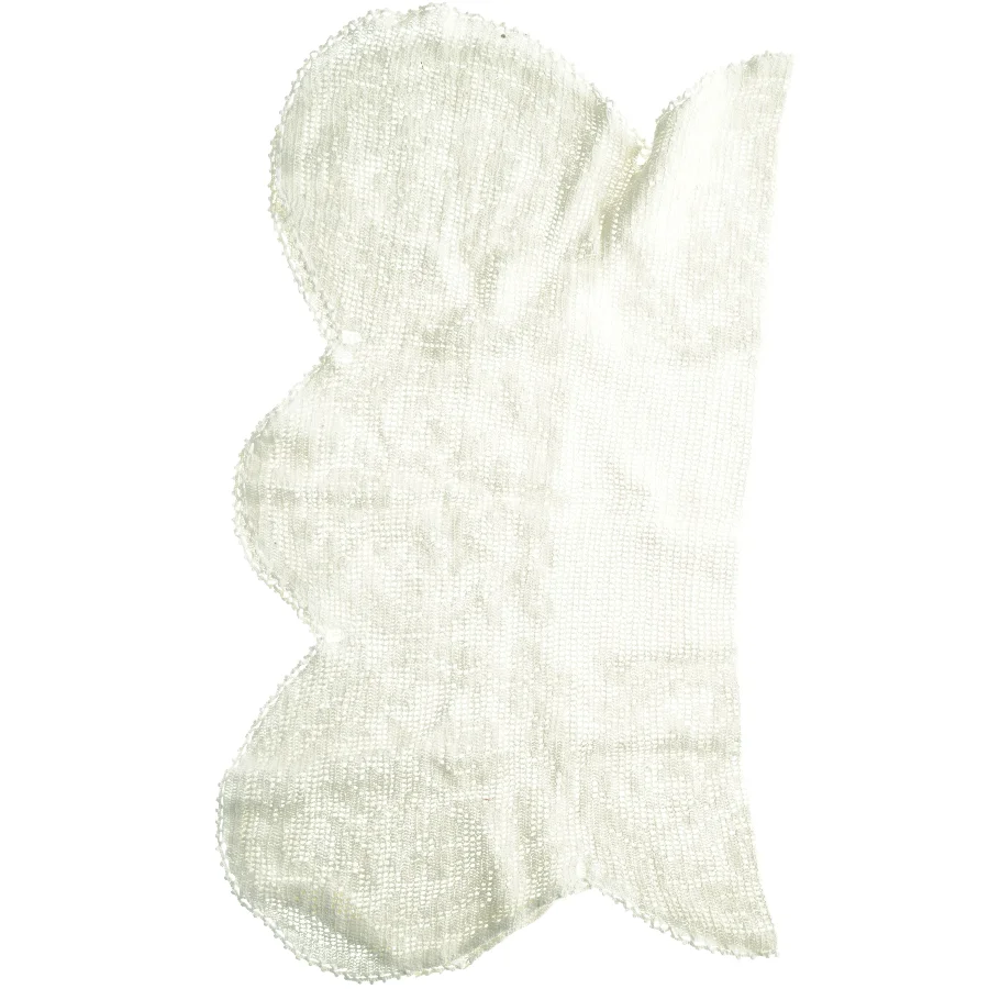 Håndstrikket tæppe (str. 90 x 86 cm)