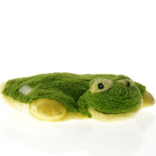 Grøn og gul bamse frø (str. 31 x 30 cm)