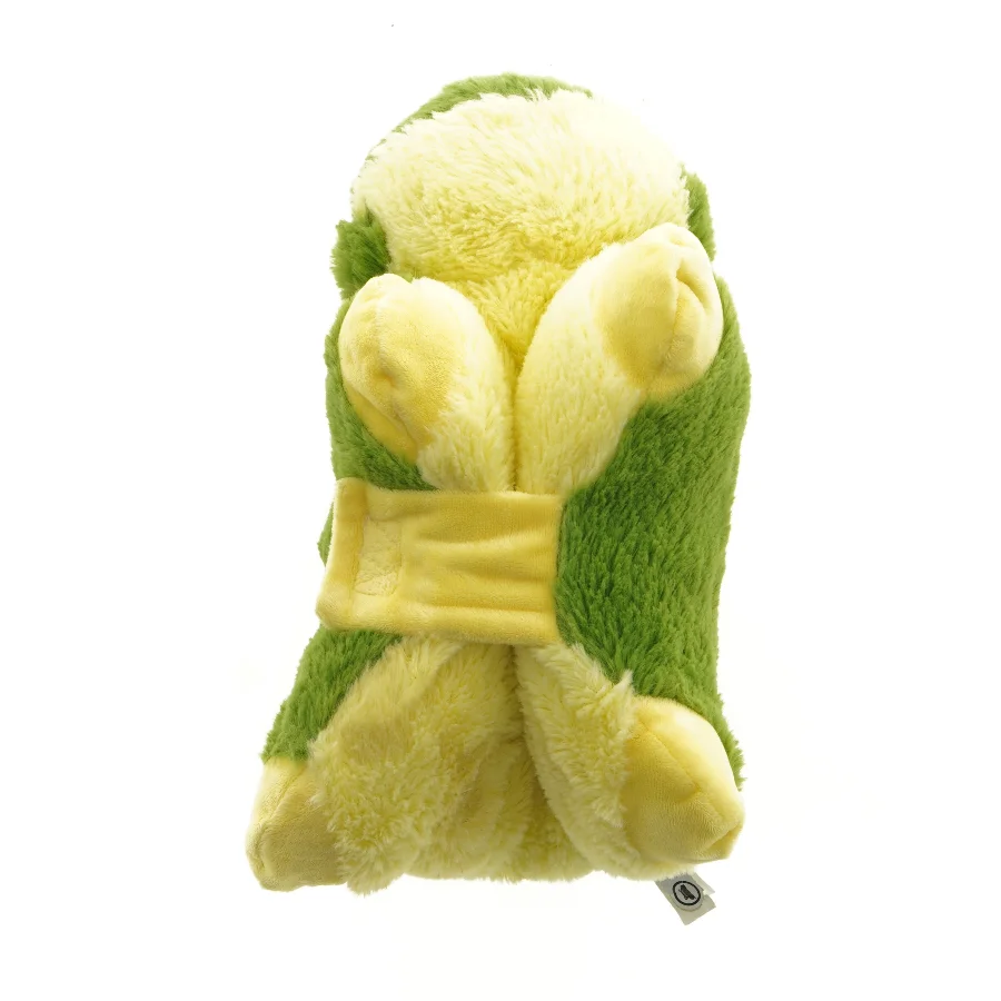 Grøn og gul bamse frø (str. 31 x 30 cm)