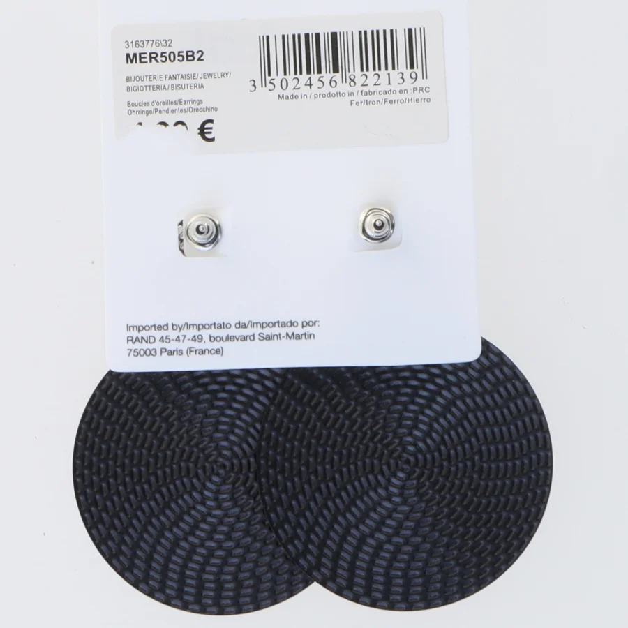 Øreringe i sort og hvid (str. 4 cm)