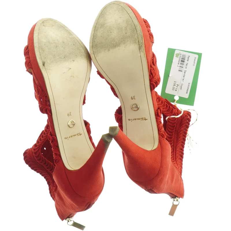 Røde stiletter med snøredetaljer fra Tamaris (str. 39)