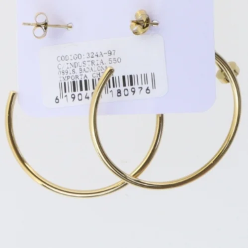 Guldfarvede rustfrit stål øreringe (str. 3,5 cm)