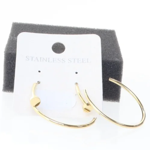 Guldfarvede rustfrit stål øreringe (str. 3,5 cm)