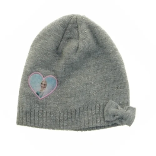 Grå strik hue med Frost applikation fra Disney (str. 3 til 5 og 19 x 18 cm)