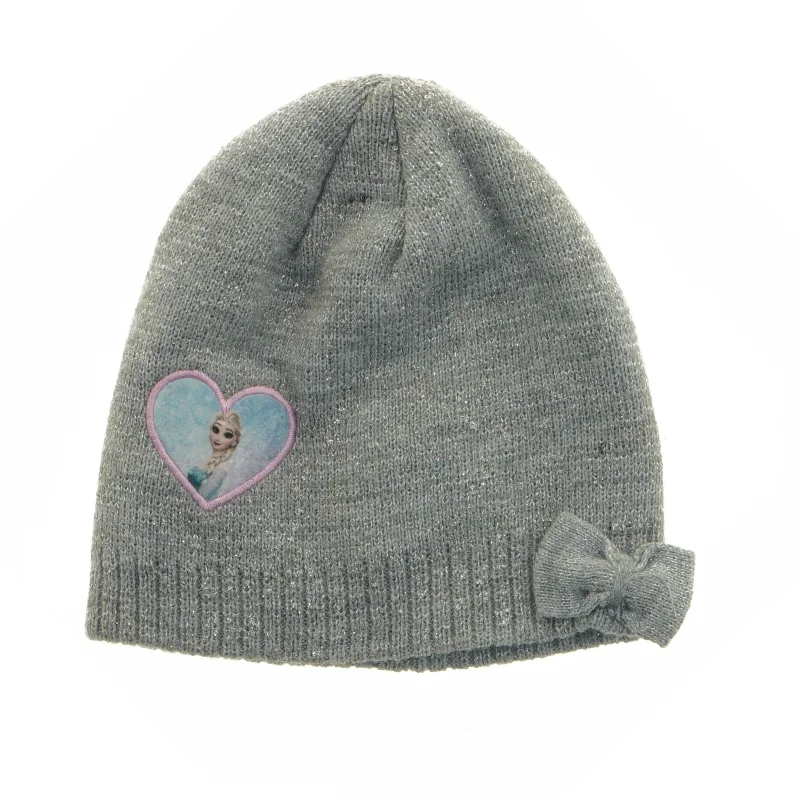 Grå strik hue med Frost applikation fra Disney (str. 3 til 5 og 19 x 18 cm)