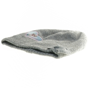 Grå strik hue med Frost applikation fra Disney (str. 3 til 5 og 19 x 18 cm)