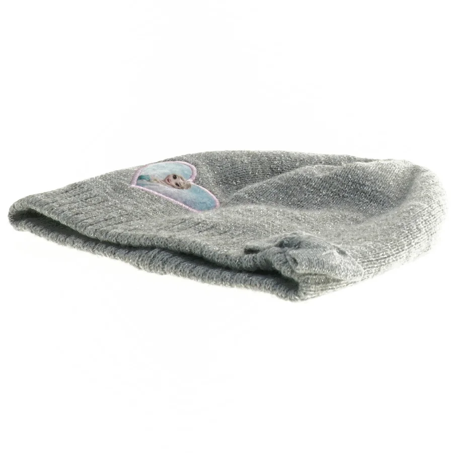 Grå strik hue med Frost applikation fra Disney (str. 3 til 5 og 19 x 18 cm)