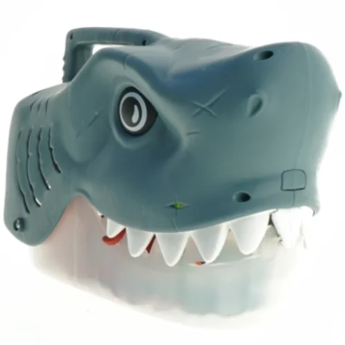 Hajformet opbevaringsboks med havdyrslegetøj (str. 25 x 18 x 12 cm)