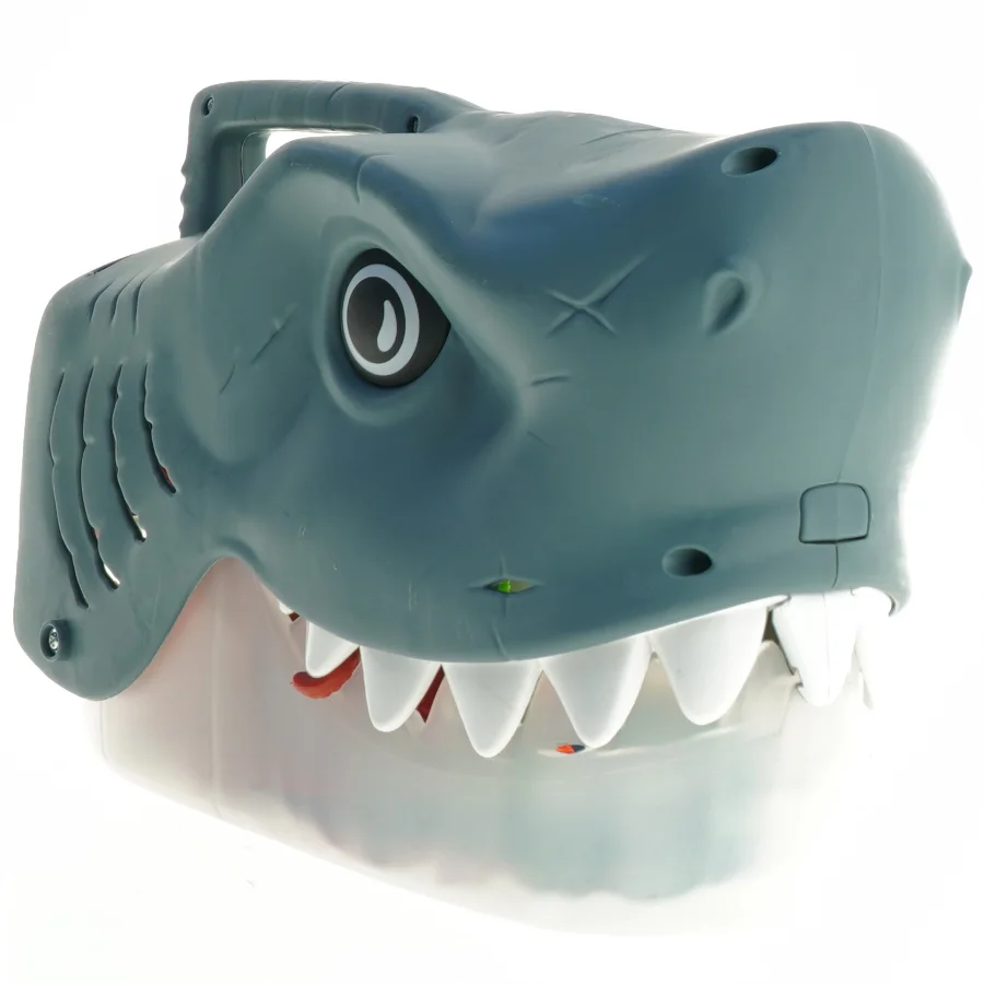 Hajformet opbevaringsboks med havdyrslegetøj (str. 25 x 18 x 12 cm)