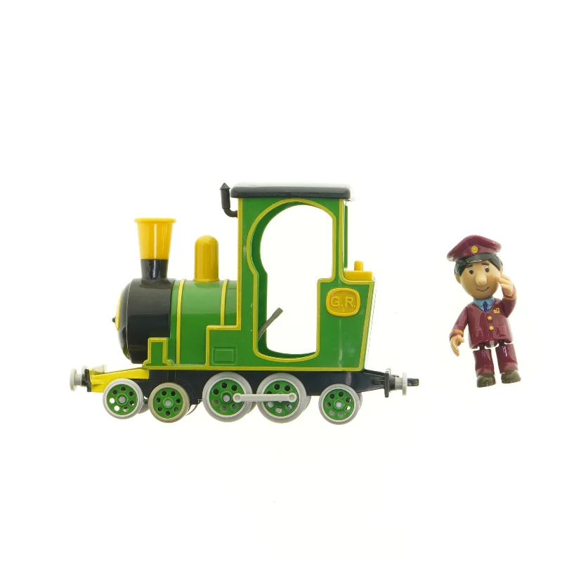 Grønt legetøjstog med figur (str. 21 x 14 x 7 cm)