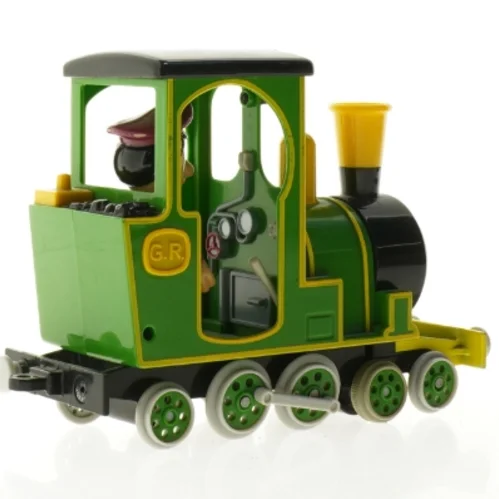 Grønt legetøjstog med figur (str. 21 x 14 x 7 cm)