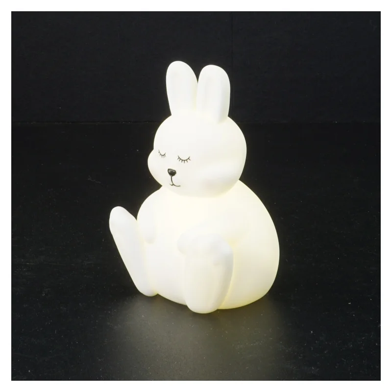 Hvid kanin natlampe (str. 11 x 8 x 7 cm)