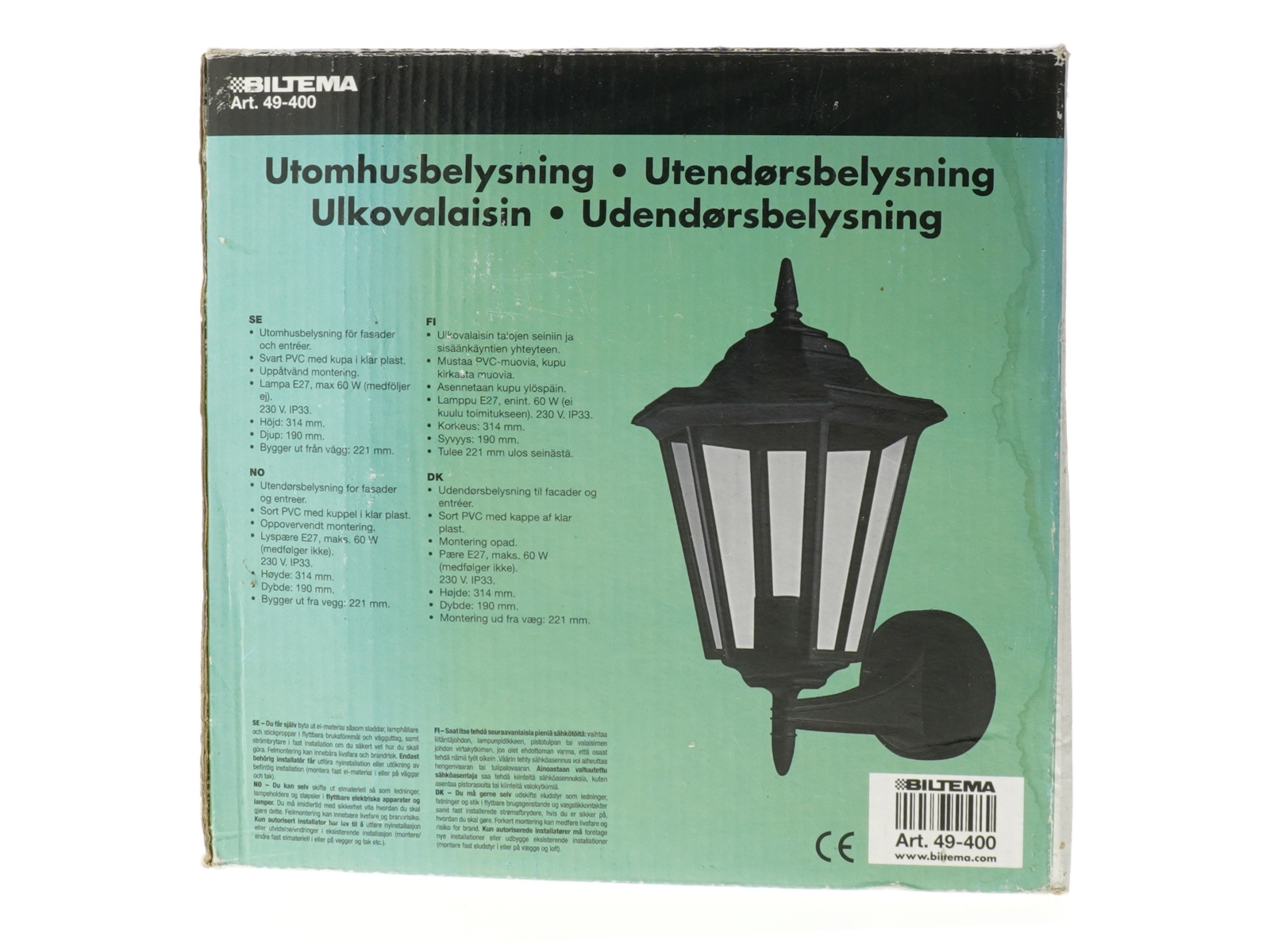 Udendørslampe fra Biltema