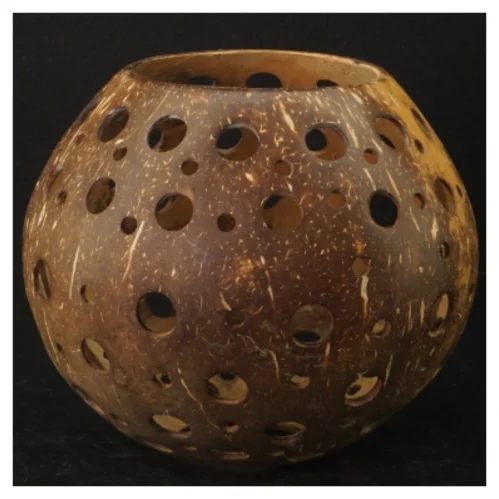 Dekorativ kokosnødde-lampe (str. Ø. 10 cm. og ø, 5 cm)