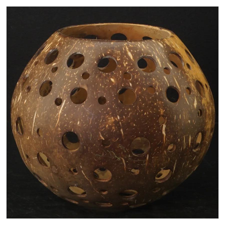 Dekorativ kokosnødde-lampe (str. Ø. 10 cm. og ø, 5 cm)