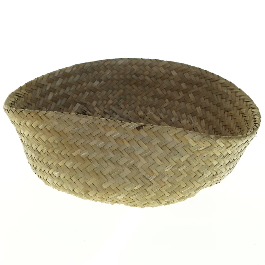 Flettet kurv med låg (str. 22x13 cm)