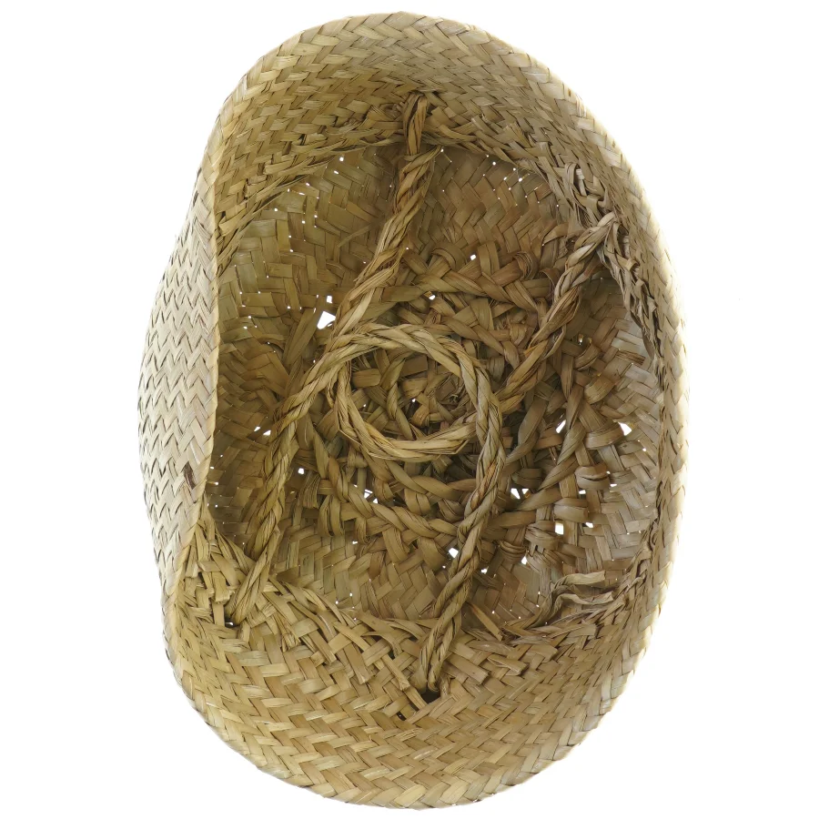 Flettet kurv med låg (str. 22x13 cm)