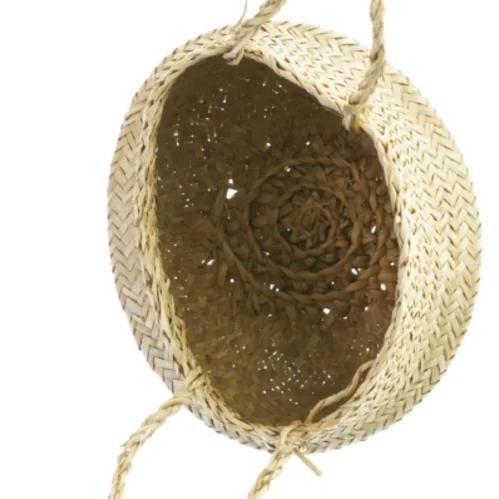 Flettet kurv med låg (str. 22x13 cm)