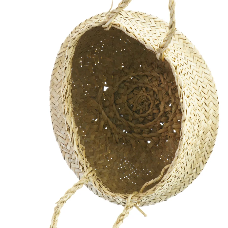 Flettet kurv med låg (str. 22x13 cm)