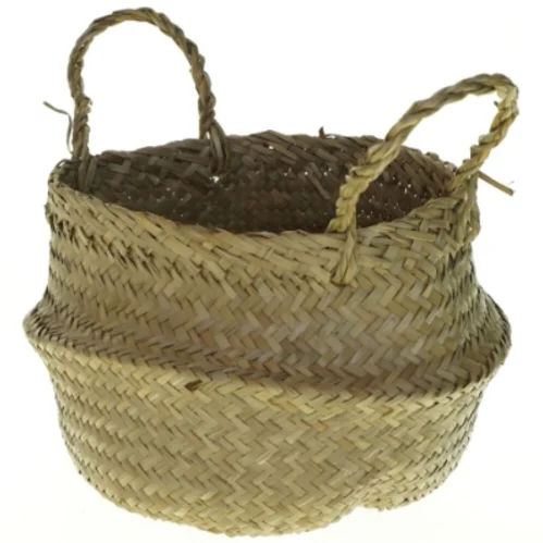 Flettet kurv med låg (str. 22x13 cm)