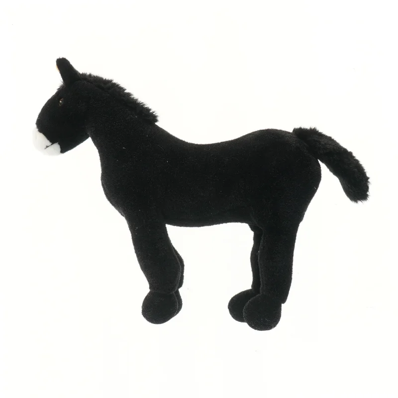 Sort plys hest (str. 40 cm)