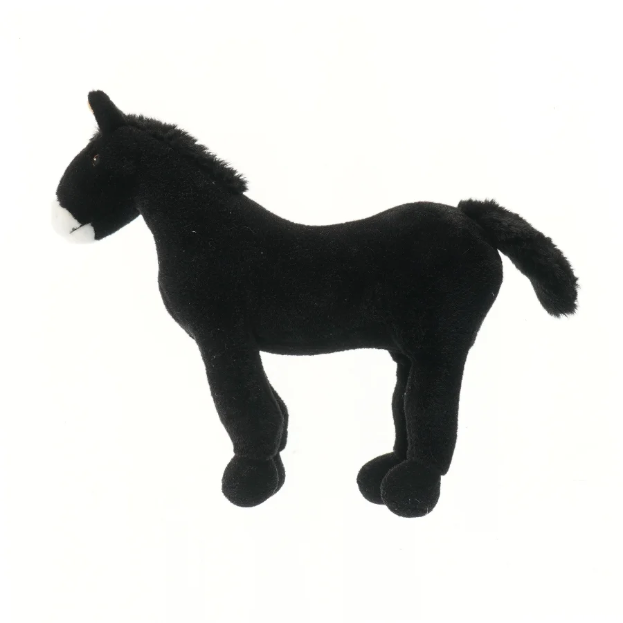 Sort plys hest (str. 40 cm)