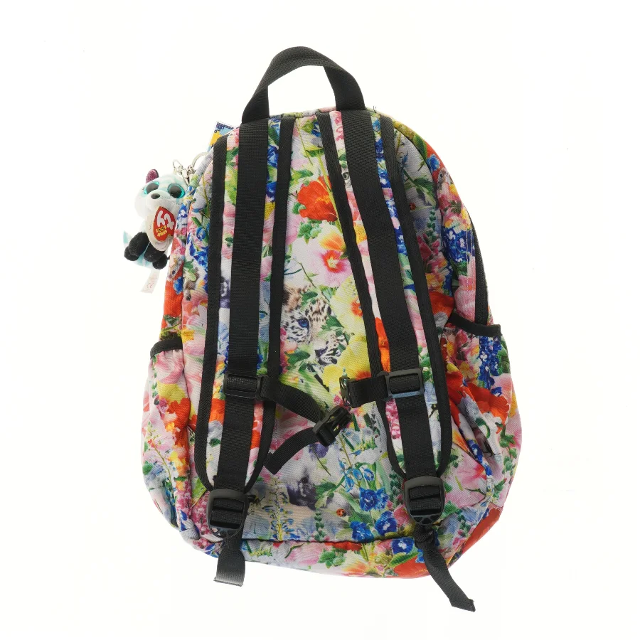 Blomstret Molo rygsæk med vedhæng (str. 43x17x34 cm)