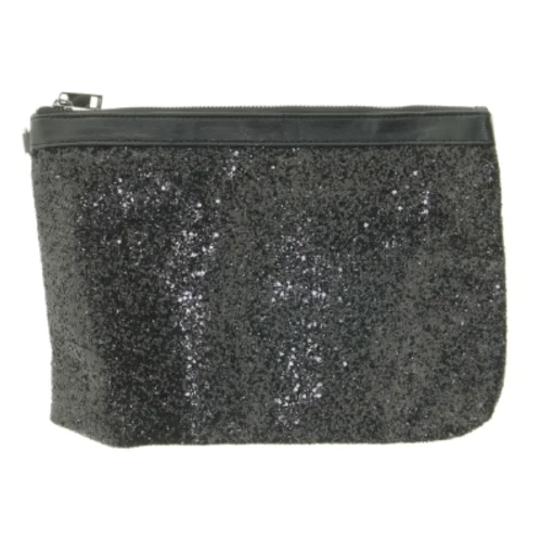 Sort kosmetikpung med glimmer fra Esmara (str. 31x22 cm)