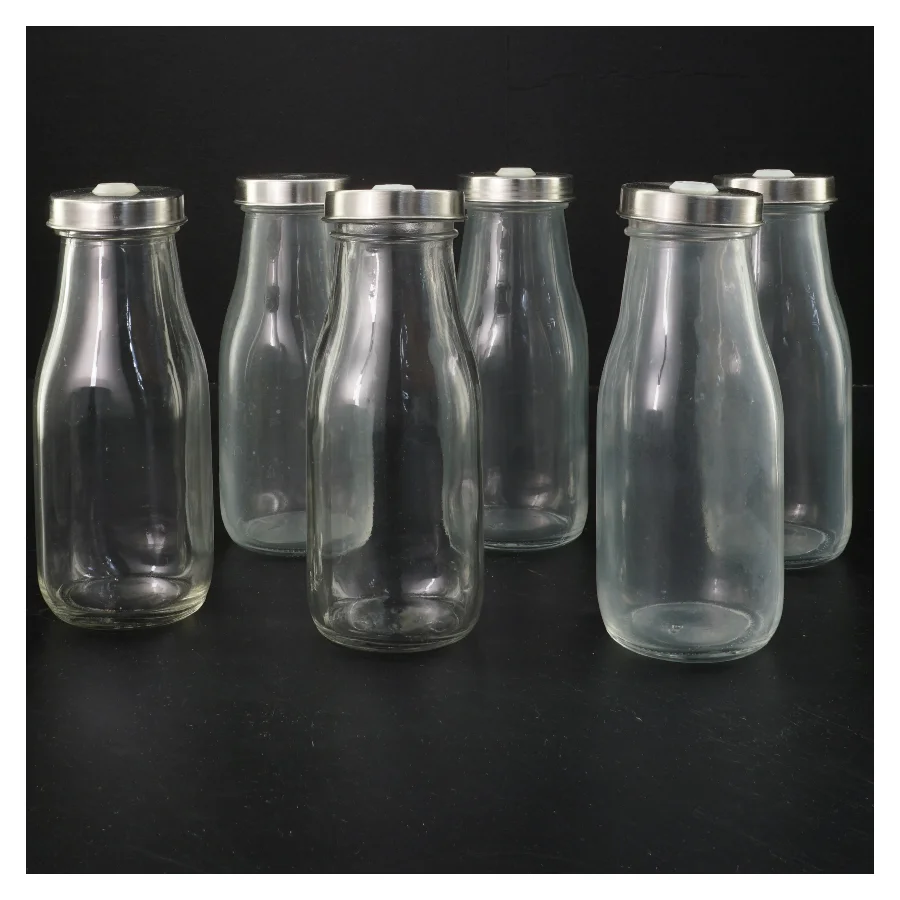 To-go glasflasker med låg, 6 stk (str. 6 stk 16 cm)
