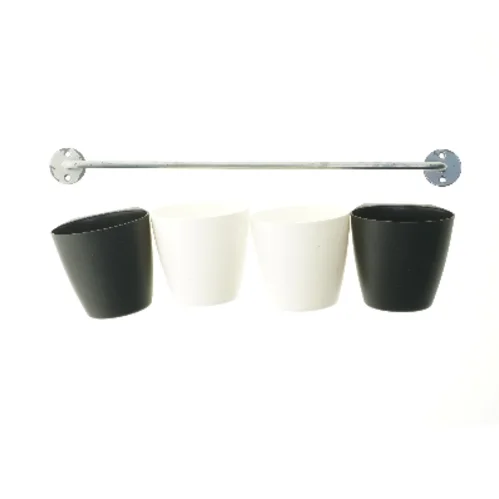 Væghængte plastikpotter med stang fra IKEA (str. 55 cm)