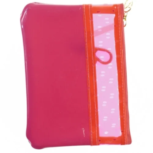 Pink taskepung i plast (str. 20 x 13 cm)