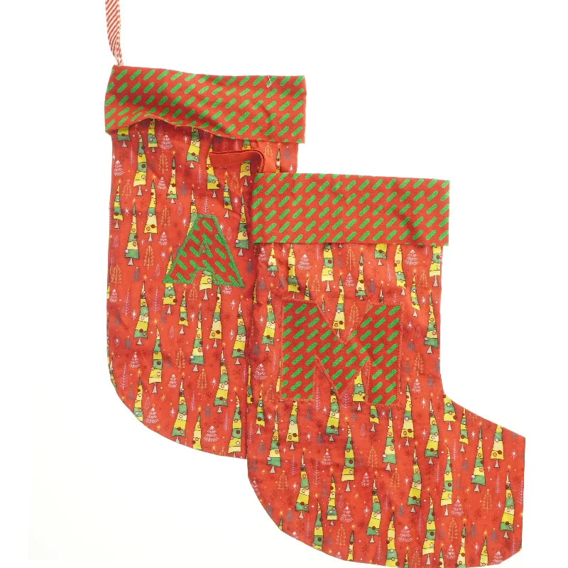 Julestrømpe i stof (str. 42x22 cm)