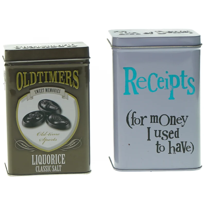 Firkantede metaldåser (str. HL: 15 x 10 cm)