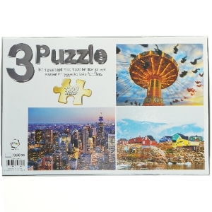 3-i-1 puslespil 1000 brikker fra 1 Play (str. 1000 brikker cm)