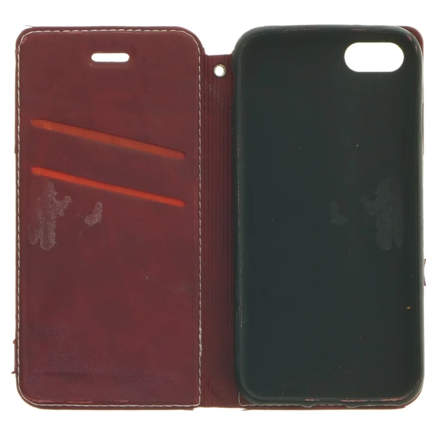 Smartphone etui i læder med kortholder (str. 14 x. 7,5 cm)