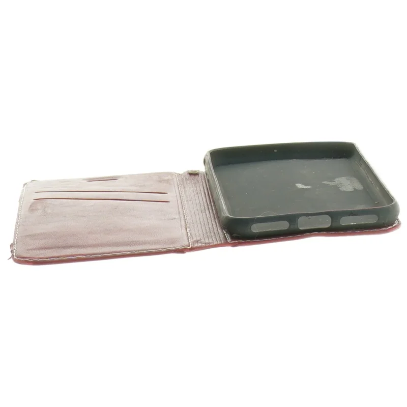 Smartphone etui i læder med kortholder (str. 14 x. 7,5 cm)