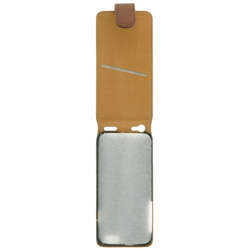 Læder telefon cover (str. 14 x 7 cm)