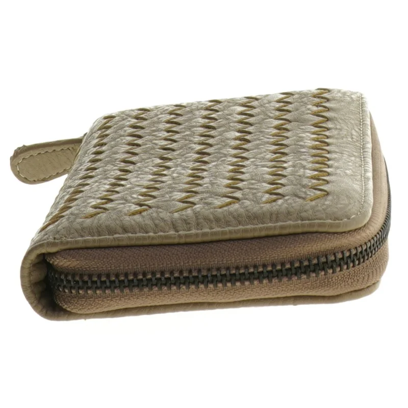 Flettet læderpung (str. 11 x 20 cm)