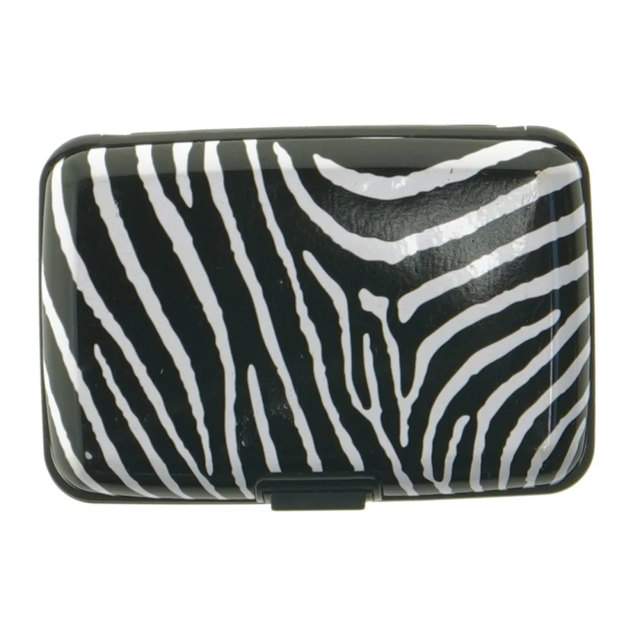 Zebra-mønstret etui (str. 11 x. 7,5 cm)
