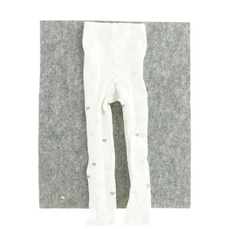 Strømpebukser med hjerter på (Str. 4-5 år)