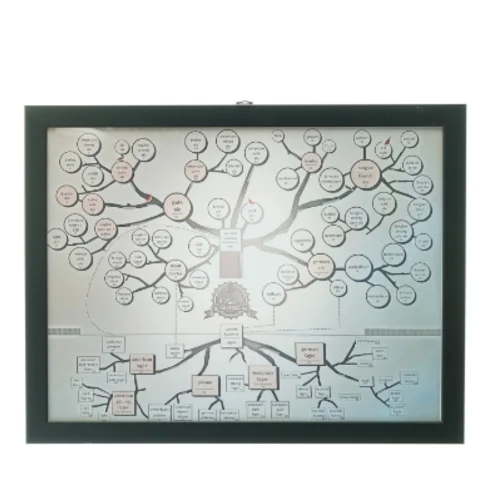 Stamtræsbillede, Øl (str. 38 x 30 cm) Rigtigt indrammet  med glas og flot sort træramme. 