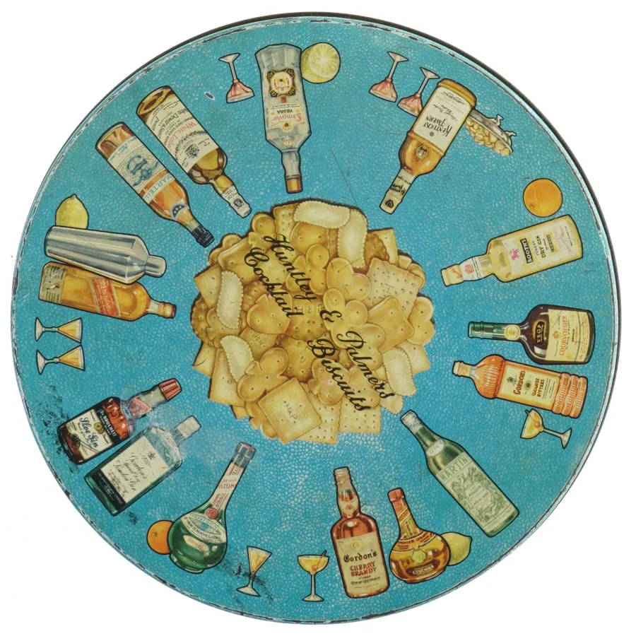 Vintage Huntley & Palmers kagedåse (str. Ø 21 cm)