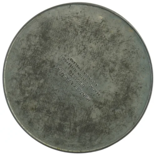 Vintage Huntley & Palmers kagedåse (str. Ø 21 cm)