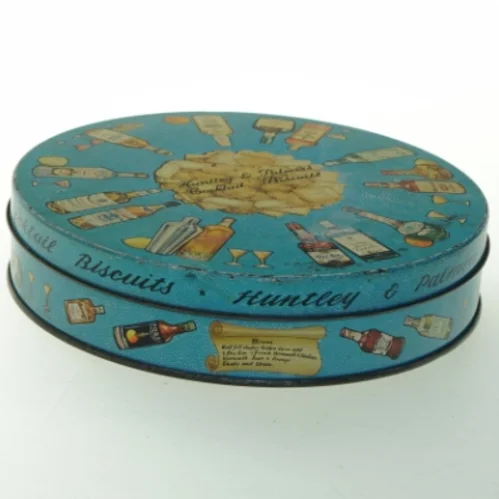 Vintage Huntley & Palmers kagedåse (str. Ø 21 cm)