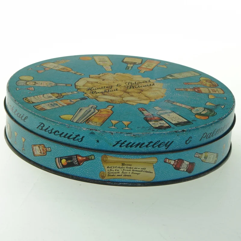 Vintage Huntley & Palmers kagedåse (str. Ø 21 cm)