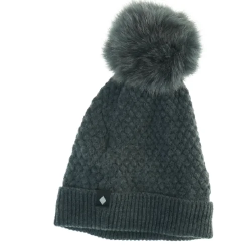 Strikhue med pelskvast fra mp Denmark (str. 51-53)