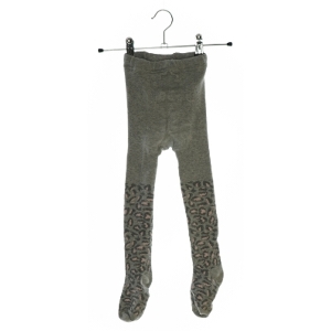 Grå leopard plettet strømpebukser (str. 116-122)